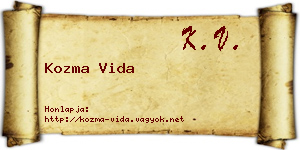 Kozma Vida névjegykártya